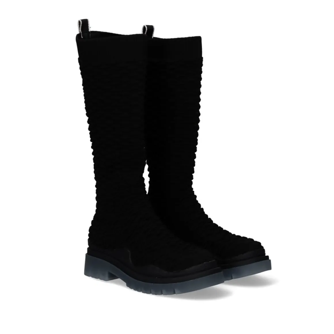 Bota Alta B077-H505 Em Relevo Preto