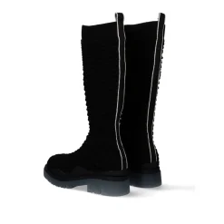 Bota Alta B077-H505 Em Relevo Preto