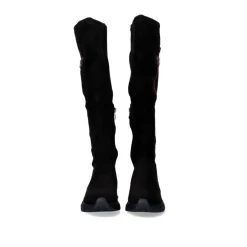 Bota Alta Com Detalhe Vermelho Y2315-H298 Em Preto