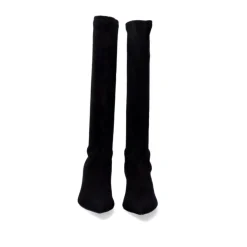 Bota Alta Com Salto Circular Bruna-622 Preto