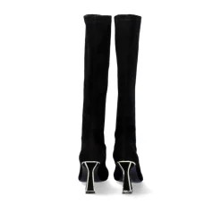 Bota Alta De Microfibra Com Salto Belinda-510 Preto