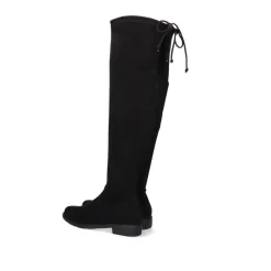 Bota Alta Estilo Mosqueteiro Veronica-843 De Microfibra Em Black