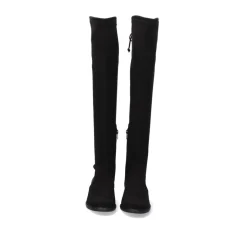 Bota Alta Estilo Mosqueteiro Veronica-843 De Microfibra Em Black