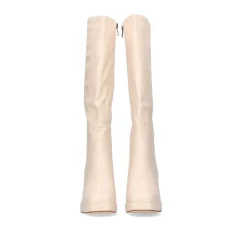 Bota De Cana Alta Rigida W1966D-25 Na Cor Bege