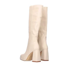 Bota De Cana Alta Rigida W1966D-25 Na Cor Bege