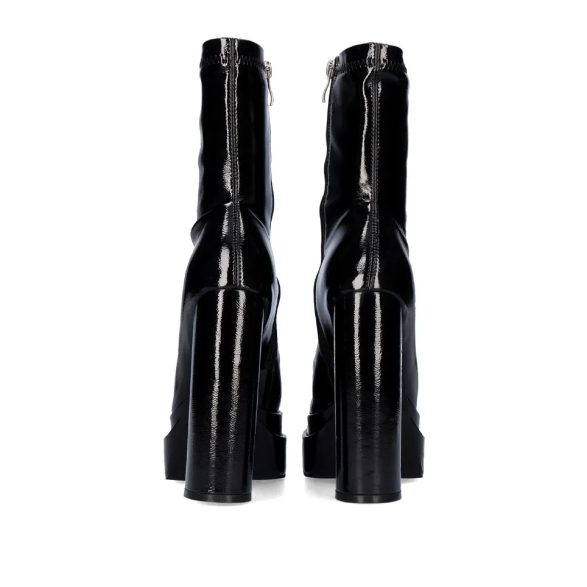 Bota De Tornozelo Estilo Meia Preta Com Calcanhar T3826-M2738