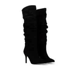 Bota Drapeada Diana-120 Black Suede