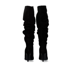 Bota Drapeada Diana-120 Black Suede