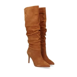 Bota Drapeada Diana-120 Camel Suede