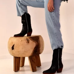 Bota Estilo Cowboy Free-9950 Black White