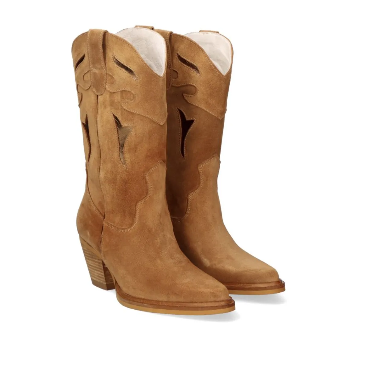 Bota Exe Estilo Cowboy Free-9950 Camel Metalico