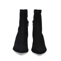 Botina De Microfibra Com Salto Fino Erica-503 Preto