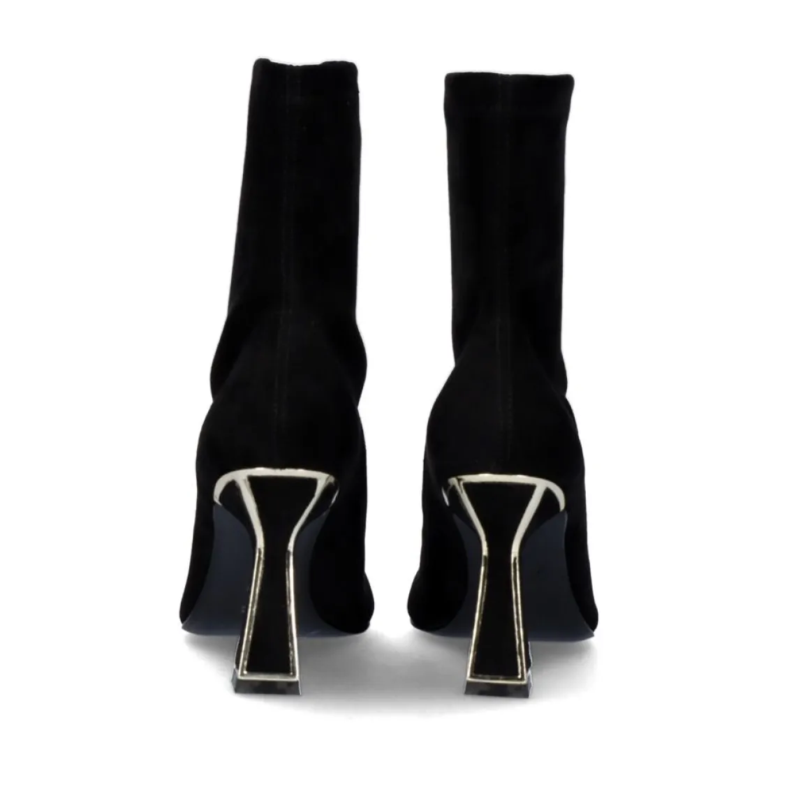 Botina Preta De Microfibra Com Salto Fino Belinda-500 Preto