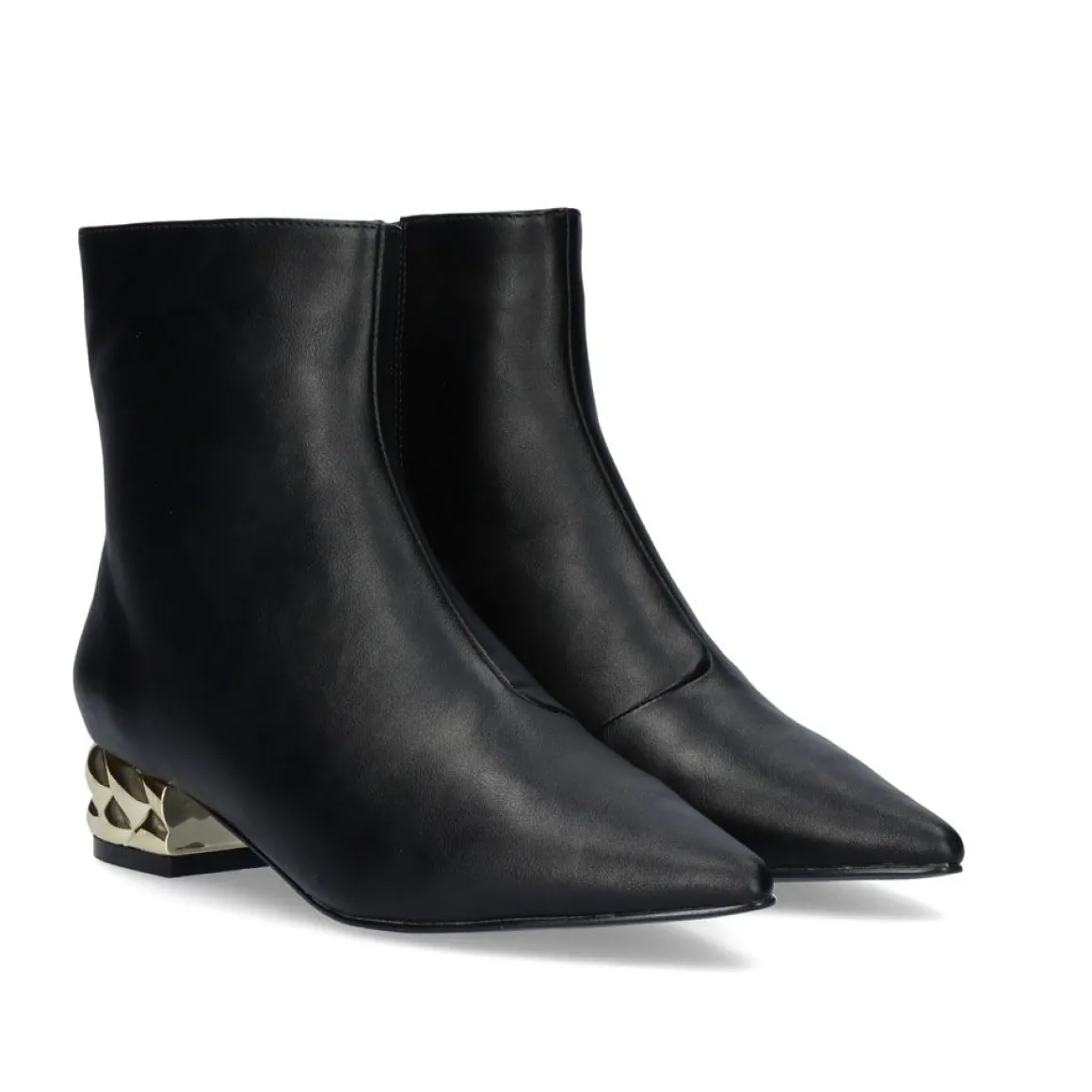Botins De Salto Baixo Latina-221 Preto