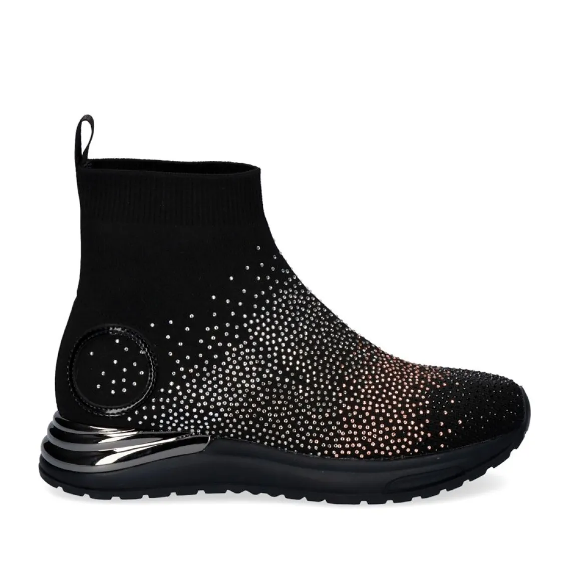 Estilo Meia Y2315-H502 Em Preto Com Brilhantes