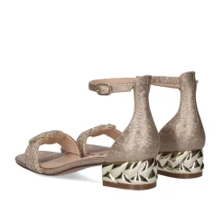 Exe Katy-689 Sandalia De Salto Baixo Dourado