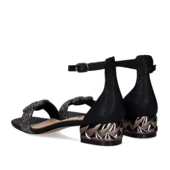 Exe Katy-689 Sandalia Preta De Salto Baixo