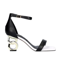 Low Heeled Sandal Lilian-055 Preto Branco