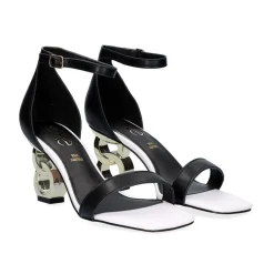 Low Heeled Sandal Lilian-055 Preto Branco