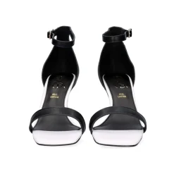Low Heeled Sandal Lilian-055 Preto Branco