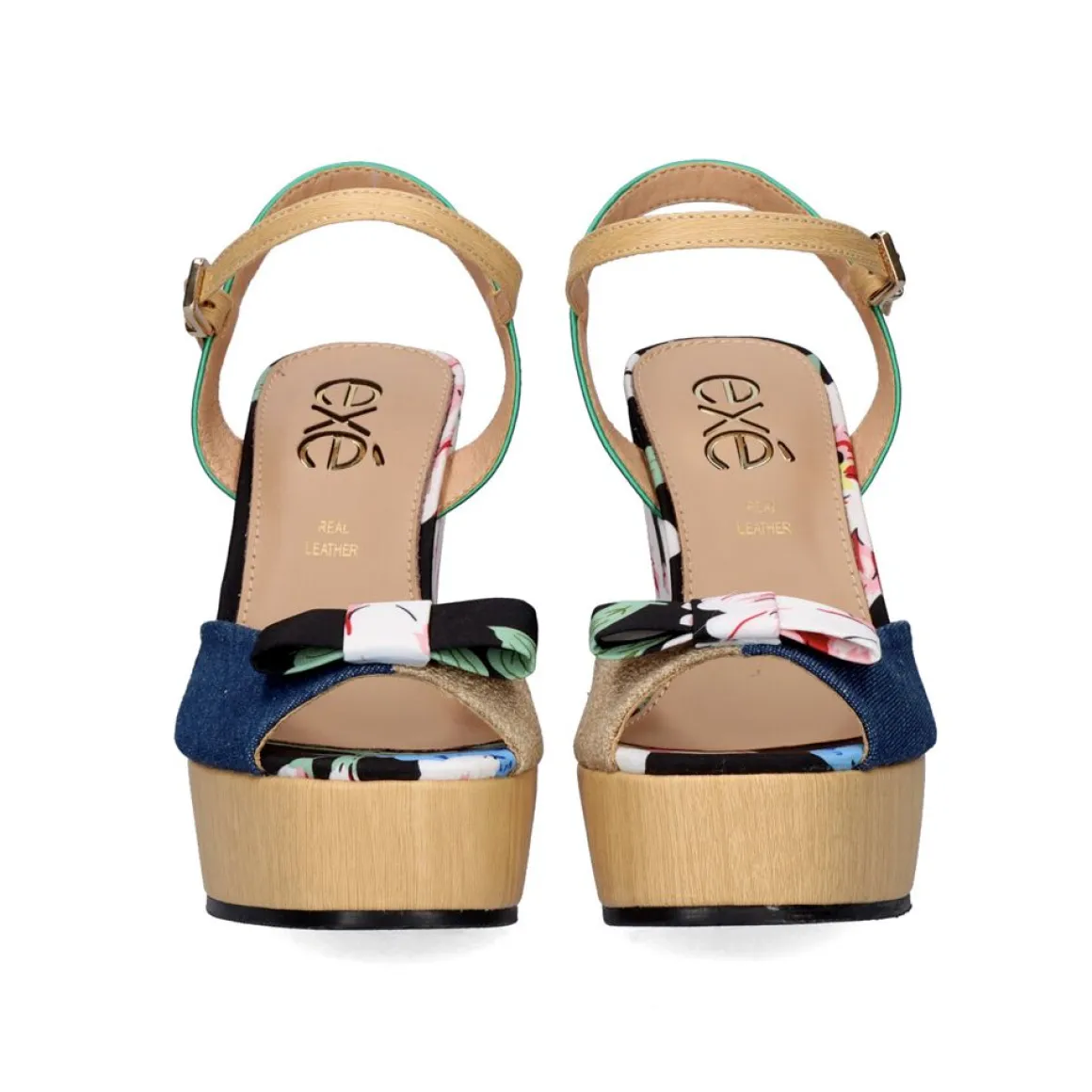 Naomi-011 Cunha Impressa De Flor Azul