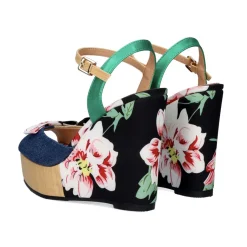 Naomi-011 Cunha Impressa De Flor Azul