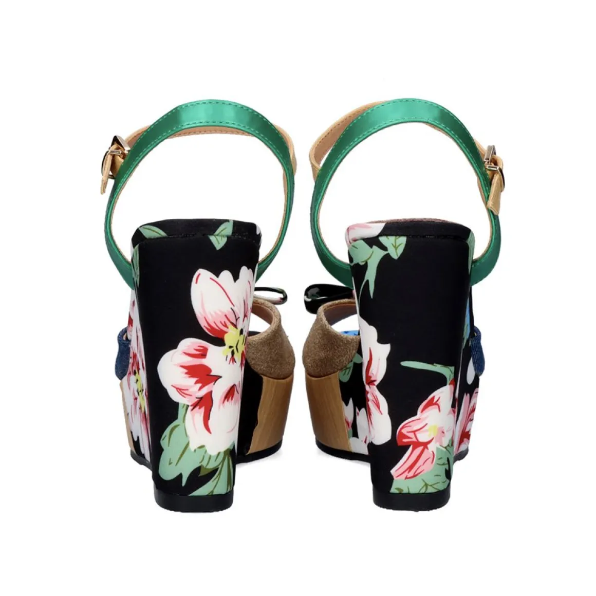 Naomi-011 Cunha Impressa De Flor Azul