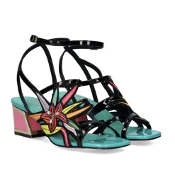 Nova Sandalia De Salto Baixo Luisa-400 Preto