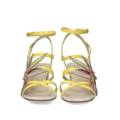 Nova Sandalia De Salto Baixo Luisa-400 Amarelo