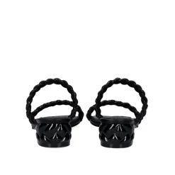 Novo Sandalia De Salto Baixo Katy-411 Strass Preta