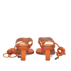 Novo Sandalia De Salto Baixo Brenda-314 Laranja