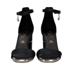 Rakel-842 Sandálias De Salto Preto De Serpente