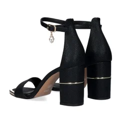 Rakel-842 Sandálias De Salto Preto De Serpente