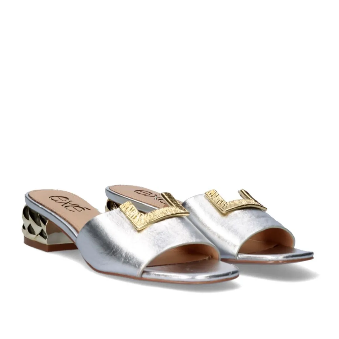 Salto Baixo Sandal Katy-810 Prata