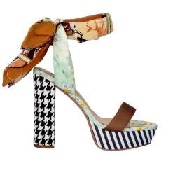 Sandalia De Calcanhar Ophelia-722 Marrom