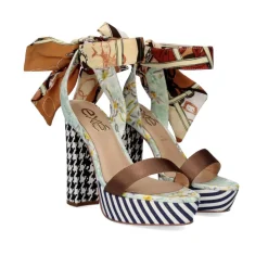 Sandalia De Calcanhar Ophelia-722 Marrom