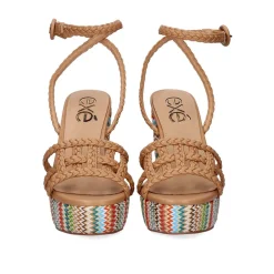 Sandalia De Calcanhar Ophelia-510 Bege