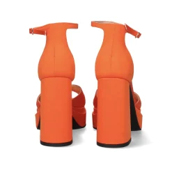 Sandalia De Salto 600 Baci Laranja