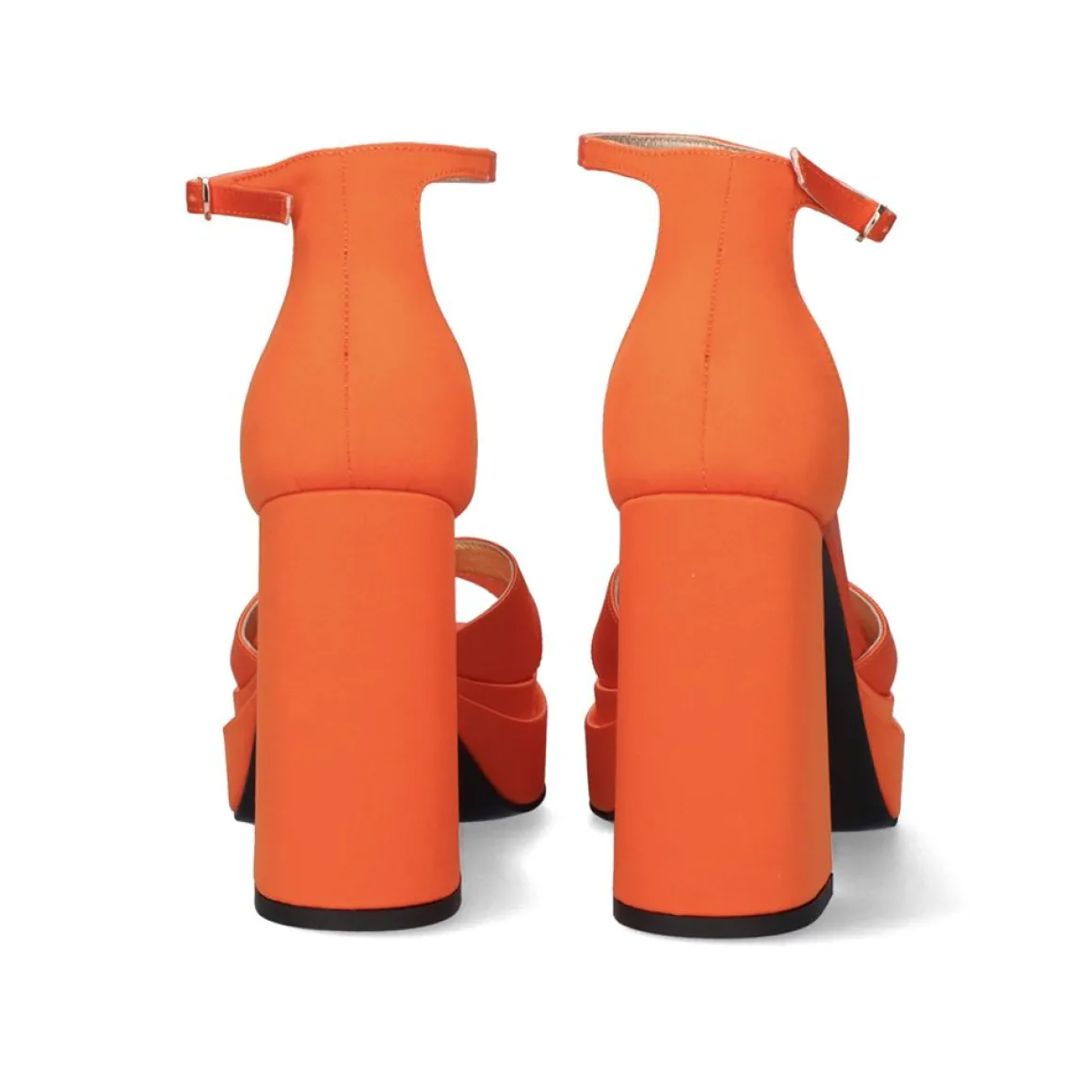 Sandalia De Salto 600 Baci Laranja