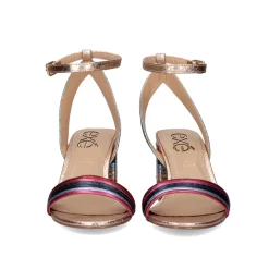 Sandalia De Salto Adele-477 Snake Multicolorido