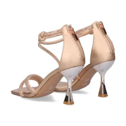 Sandalia De Salto Alto Alberta-946 Rosa Dourado