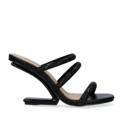 Sandalia De Salto Alto Maggie-822 Strass Preta