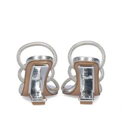 Sandalia De Salto Alto Maggie-822 Strass Prata