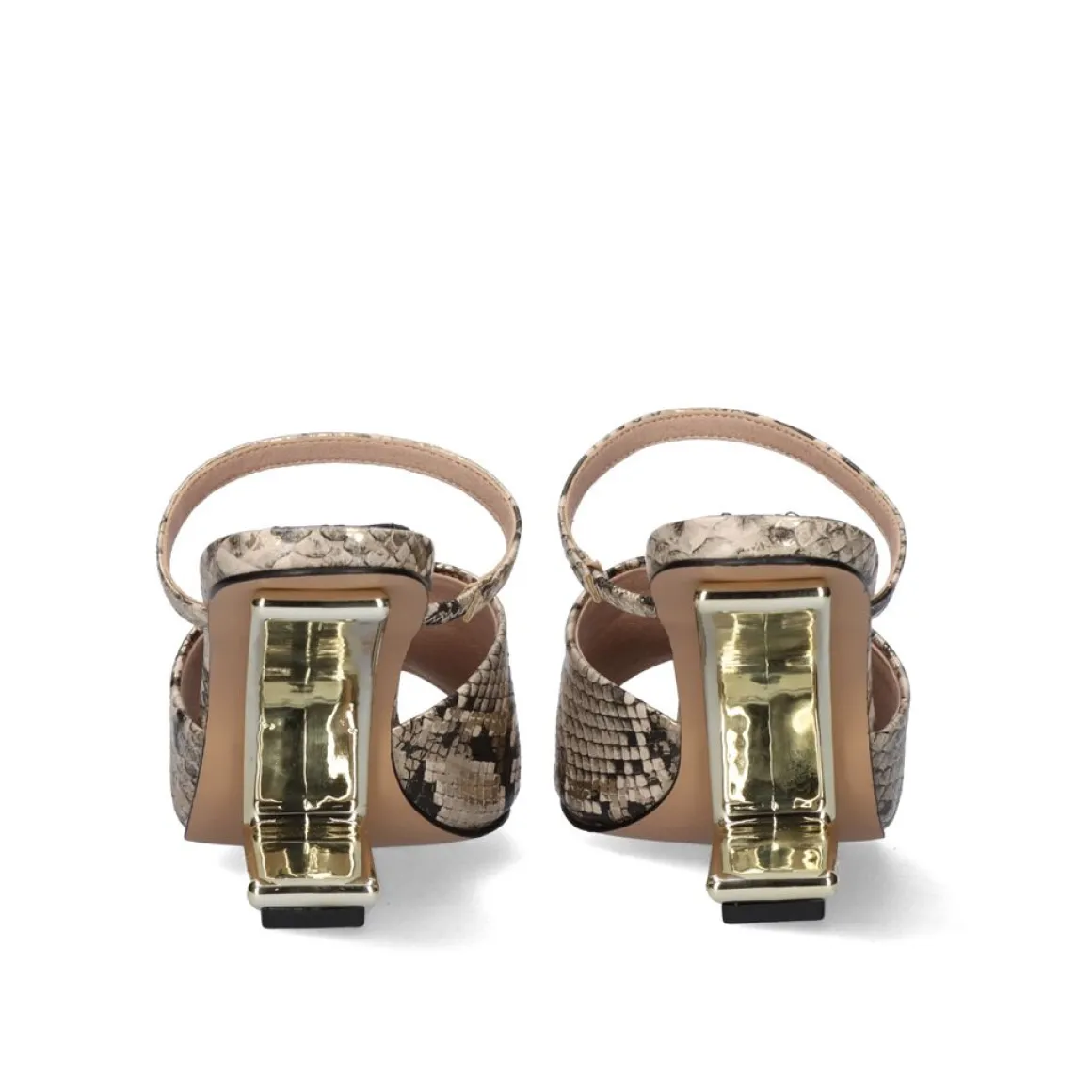 Sandalia De Salto Alto Maggie-865 Cobra Beige