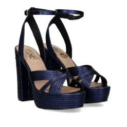 Sandalia De Salto Alto Ophelia-832 Snake Blue