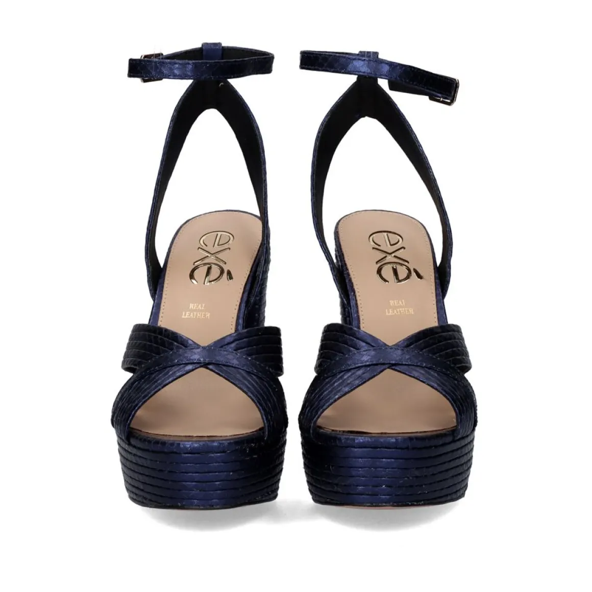 Sandalia De Salto Alto Ophelia-832 Snake Blue