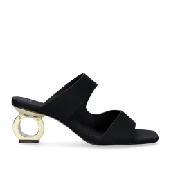 Sandalia De Salto Baixo Brenda-105 Preta