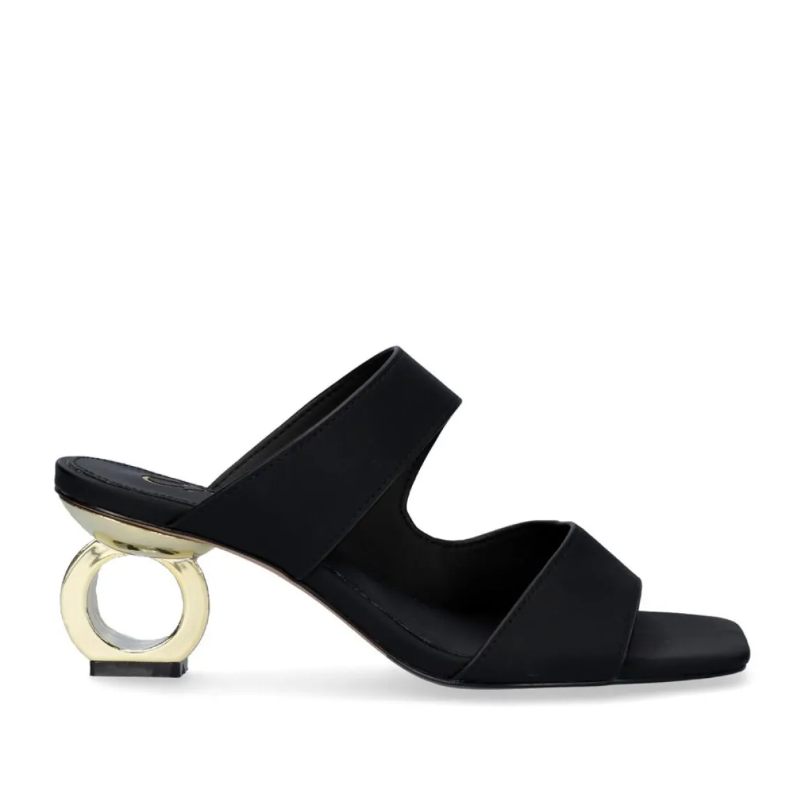 Sandalia De Salto Baixo Brenda-105 Preta