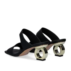 Sandalia De Salto Baixo Brenda-105 Preta