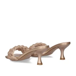 Sandalia De Salto Baixo Jennifer-040 Ouro Rosa